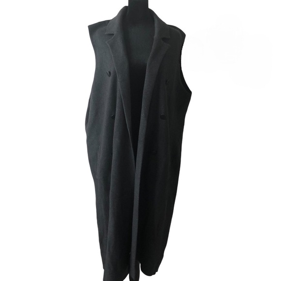 Rachel Zoe Gray Open Front Warm Sweater Vest with Buttons Size 2XL - Picture 1 of 9